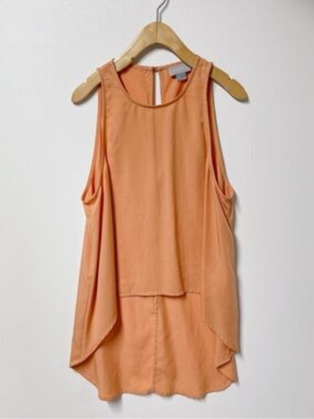 FINDERS High Low Asymmetrical Hem Sleeveless Peach Tunic Top - Picture 10 of 10